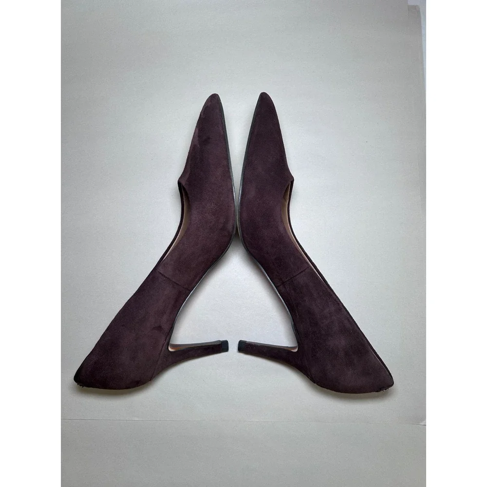 Sam Edelman Hazel Dark Purple Plum Suede Pointed Toe Stiletto Pumps Womens 6
